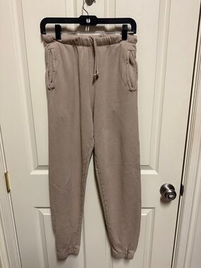 Joah Brown Taupe Drawstring Track Pants